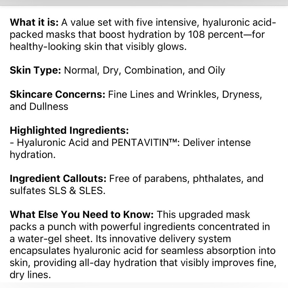 💦 DR. JART+ Vital Hydra Solution™ PRO Face Mask 5-Pack Set - Picture 7 of 8